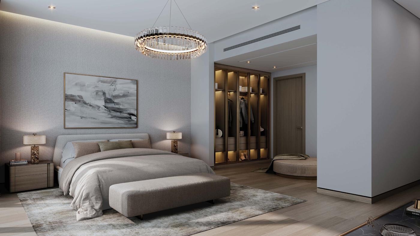 Master bedroom with walk-in wardrobe
