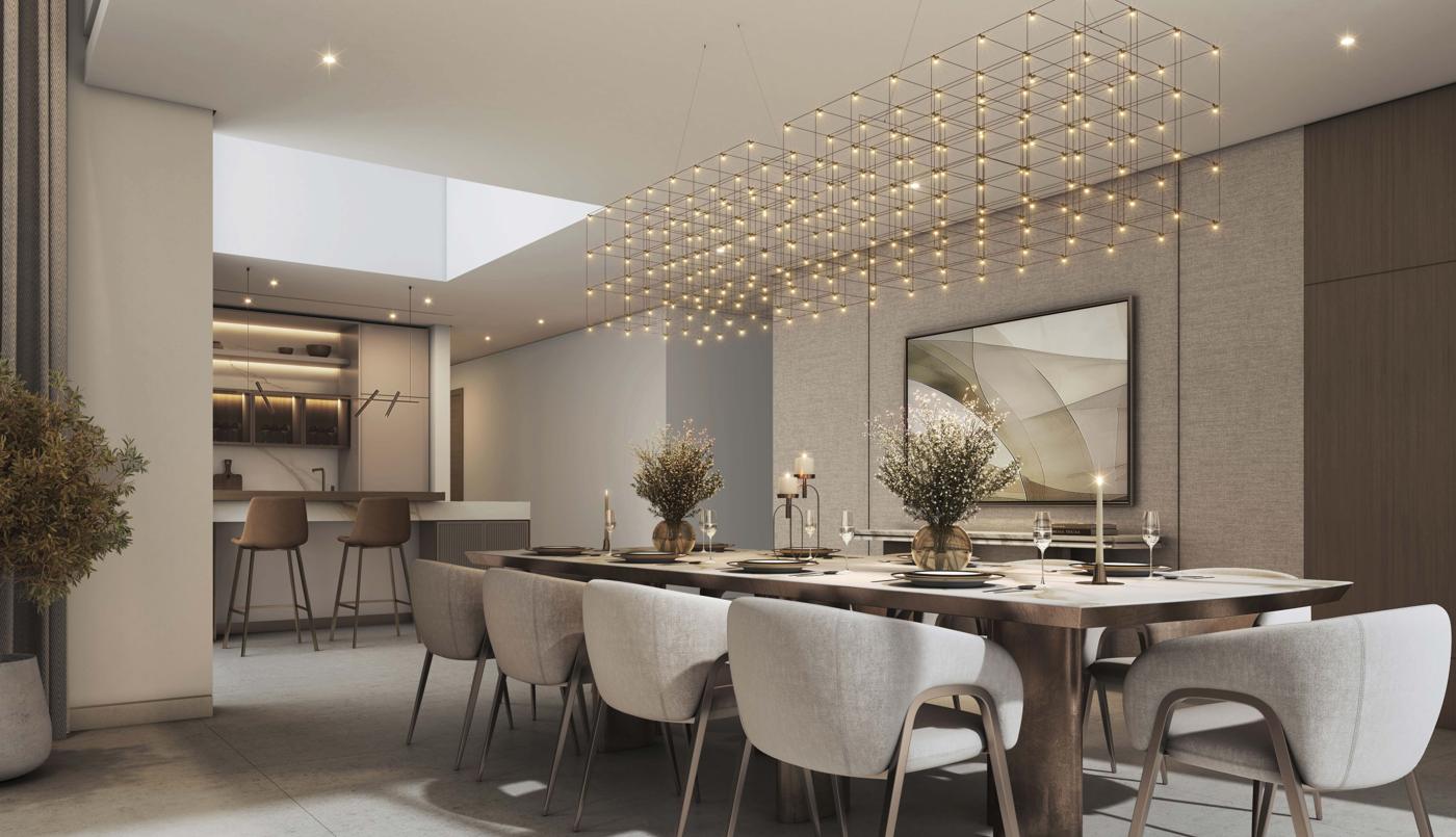 Dining area and kitchen